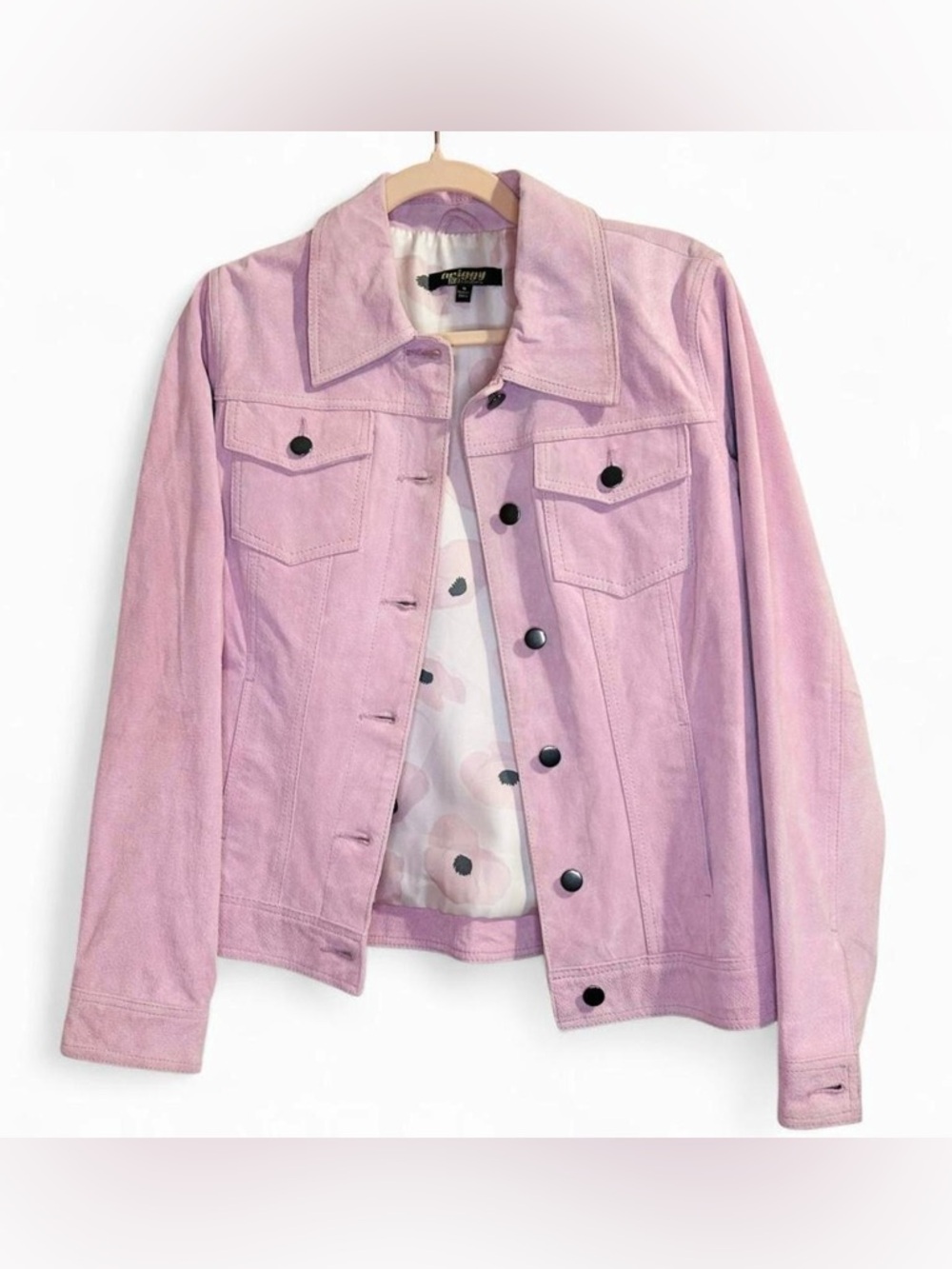 twiggy LONDON Light Pink Suede Button Jacket